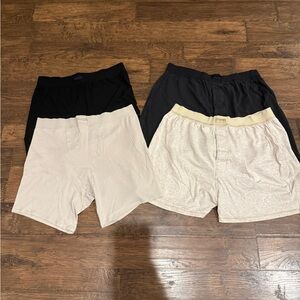 SKIMS Lounge Shorts in Black and Cream